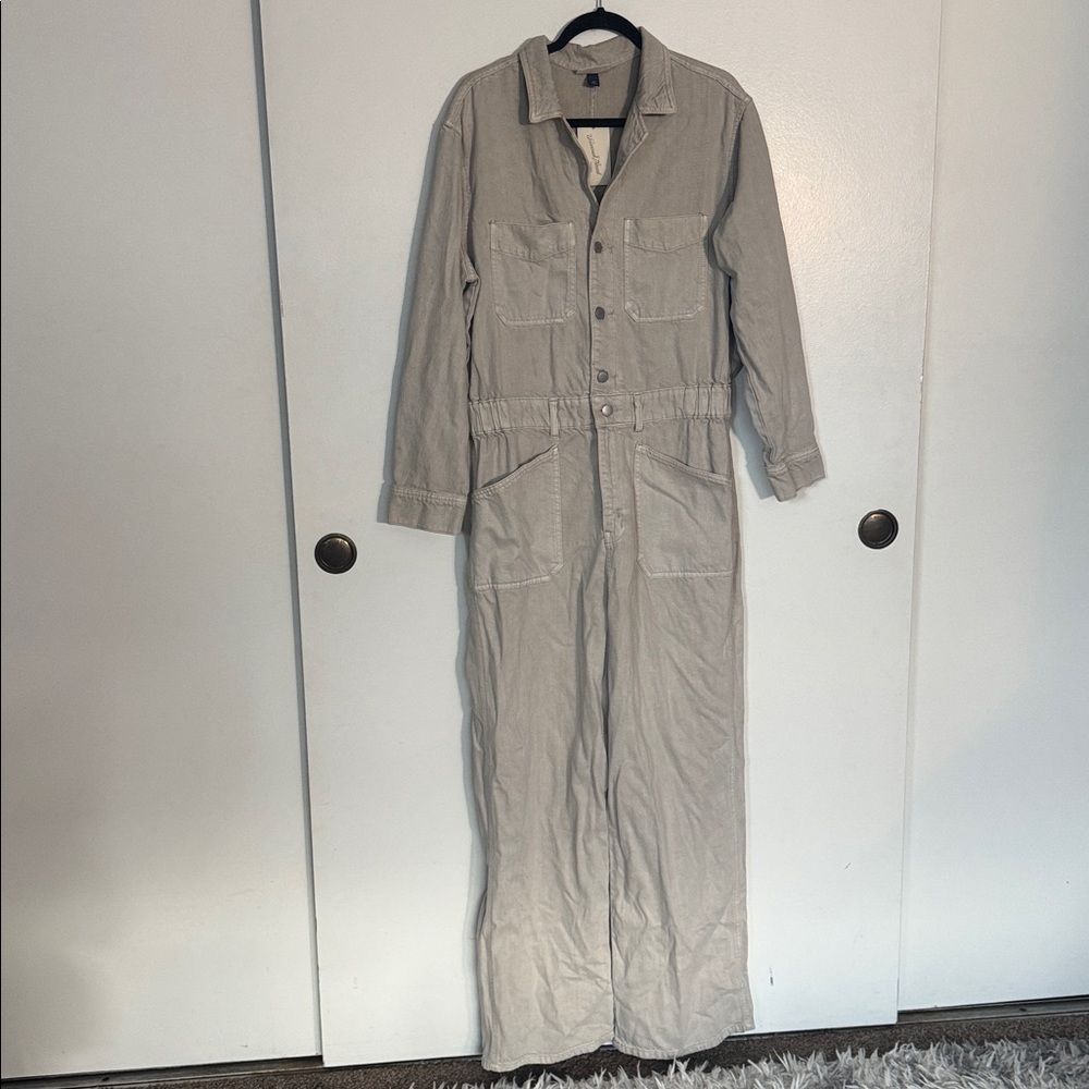 NWT Universal Thread Tan Button-Up Jumpsuit